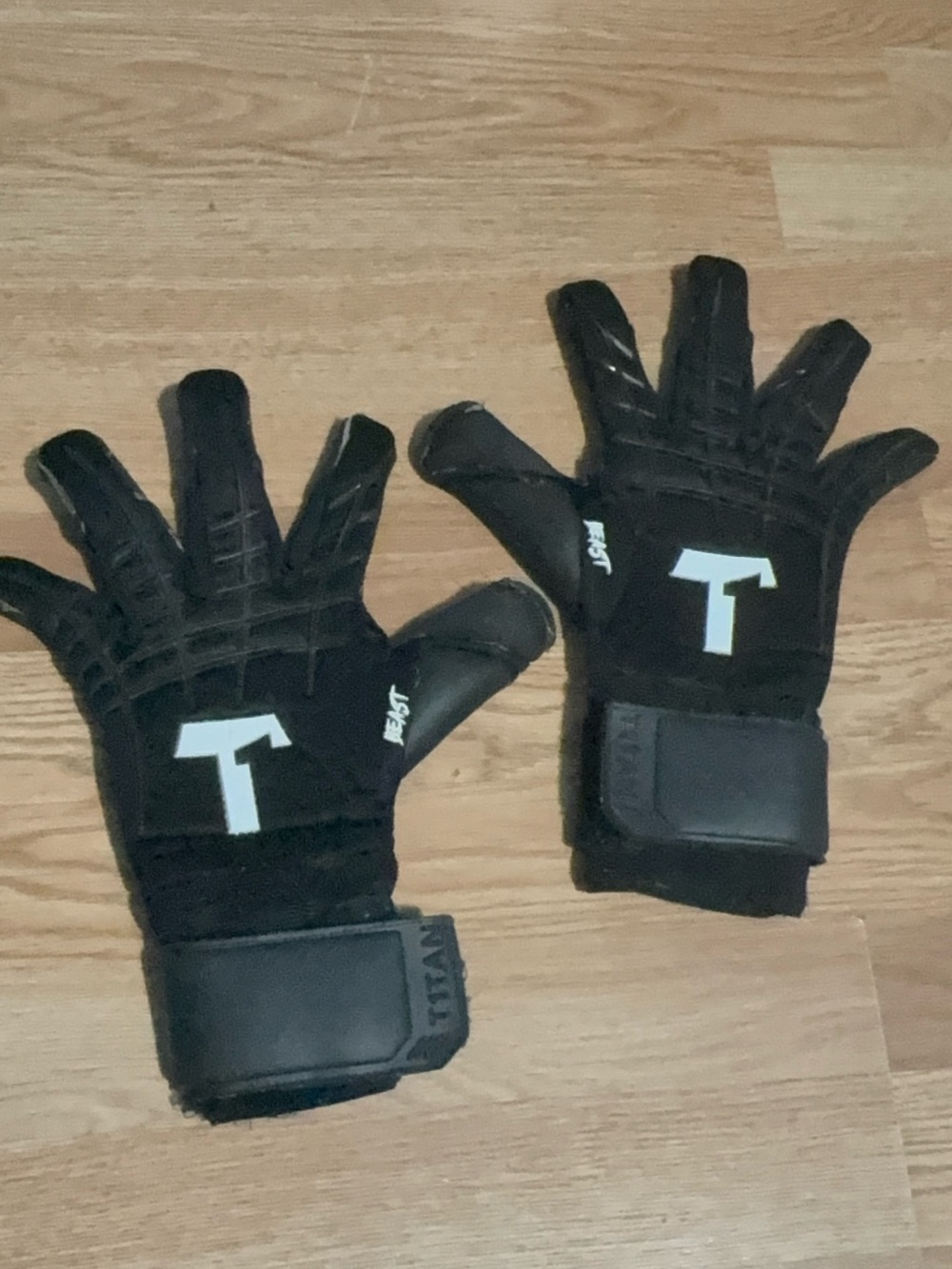 Titan Black Gloves with White T